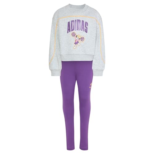 adidas Girl's DISNEY MINNIE MOUSE JOGGER, light grey heather/Semi Ice Tangerine, 18-24 Months