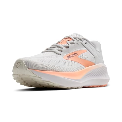 Brooks Damen Anthem 8 Neutral Running Shoe - White/Antarctica/Peach - 8 Medium