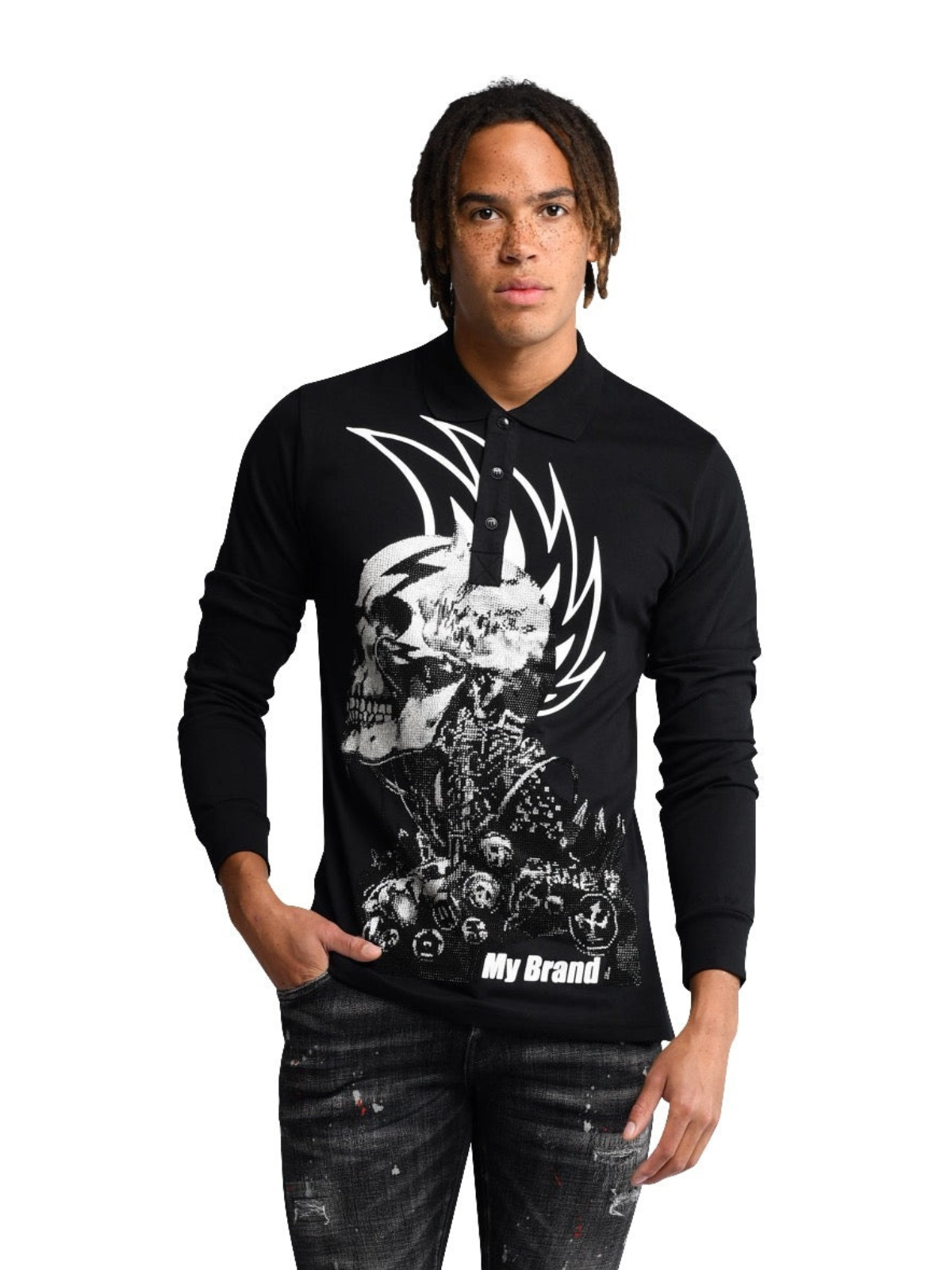 Rock Legends Longsleeve Polo | BLACK