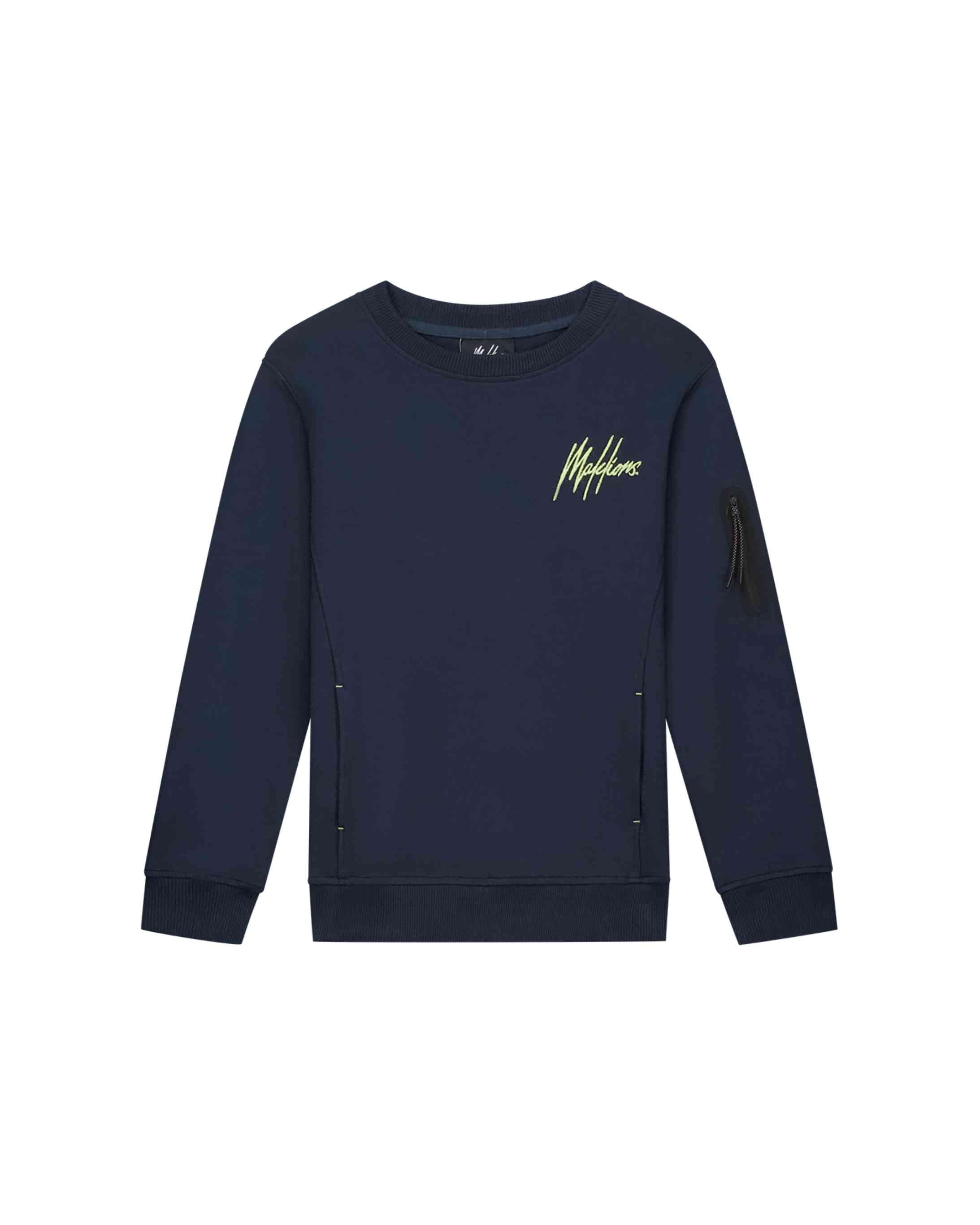 Malelions Junior Counter Sweater | Navy/Bright Yellow