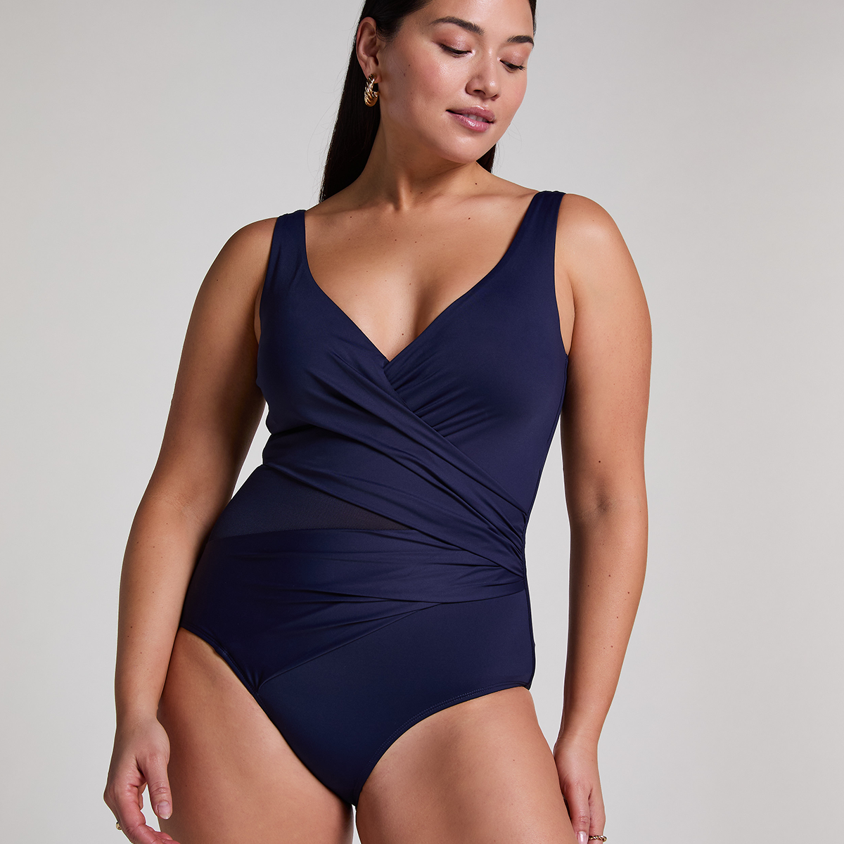Hunkemöller Shell Mesh badpak, blauw
