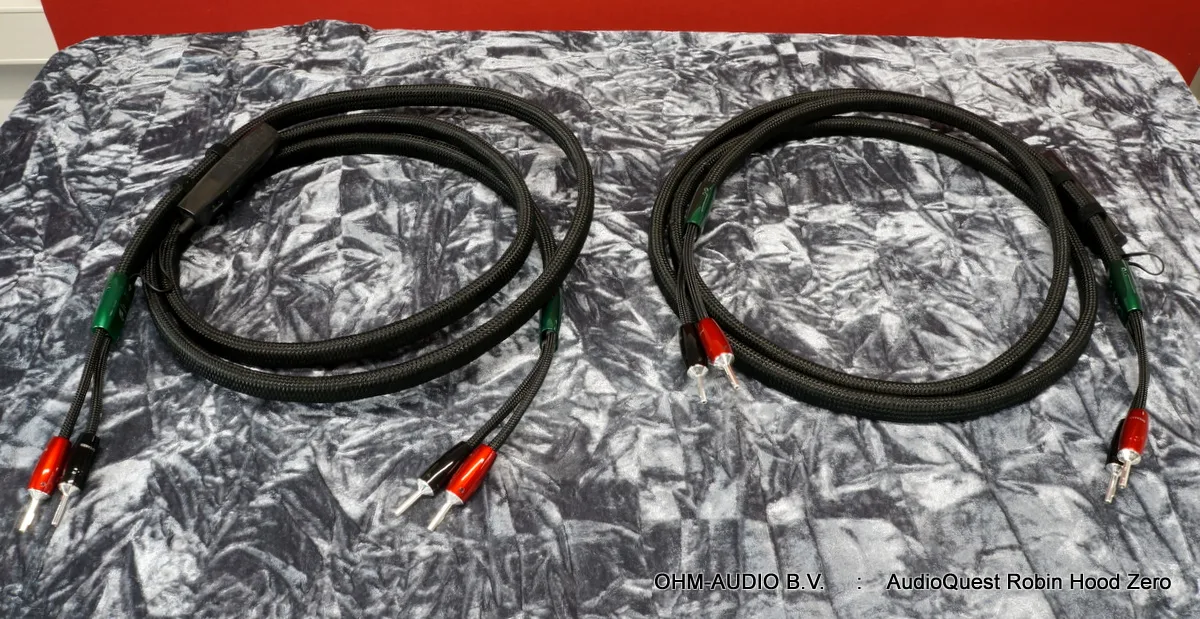 AudioQuest Robin Hood ZERO Luidsprekerkabel, 72V DBS, 2.5 Meter, Nieuwe Connectoren! OVP, Occasion
