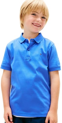 Tommy Hilfiger Jungen Poloshirt Kurzarm Interlock Regular Fit, Blau (Empire Blue), 14 Jahre