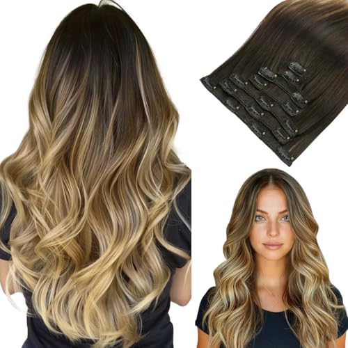 hotbanana Clip In Extensions Echthaar 35cm Haarverlängerung 120g 7 Stück