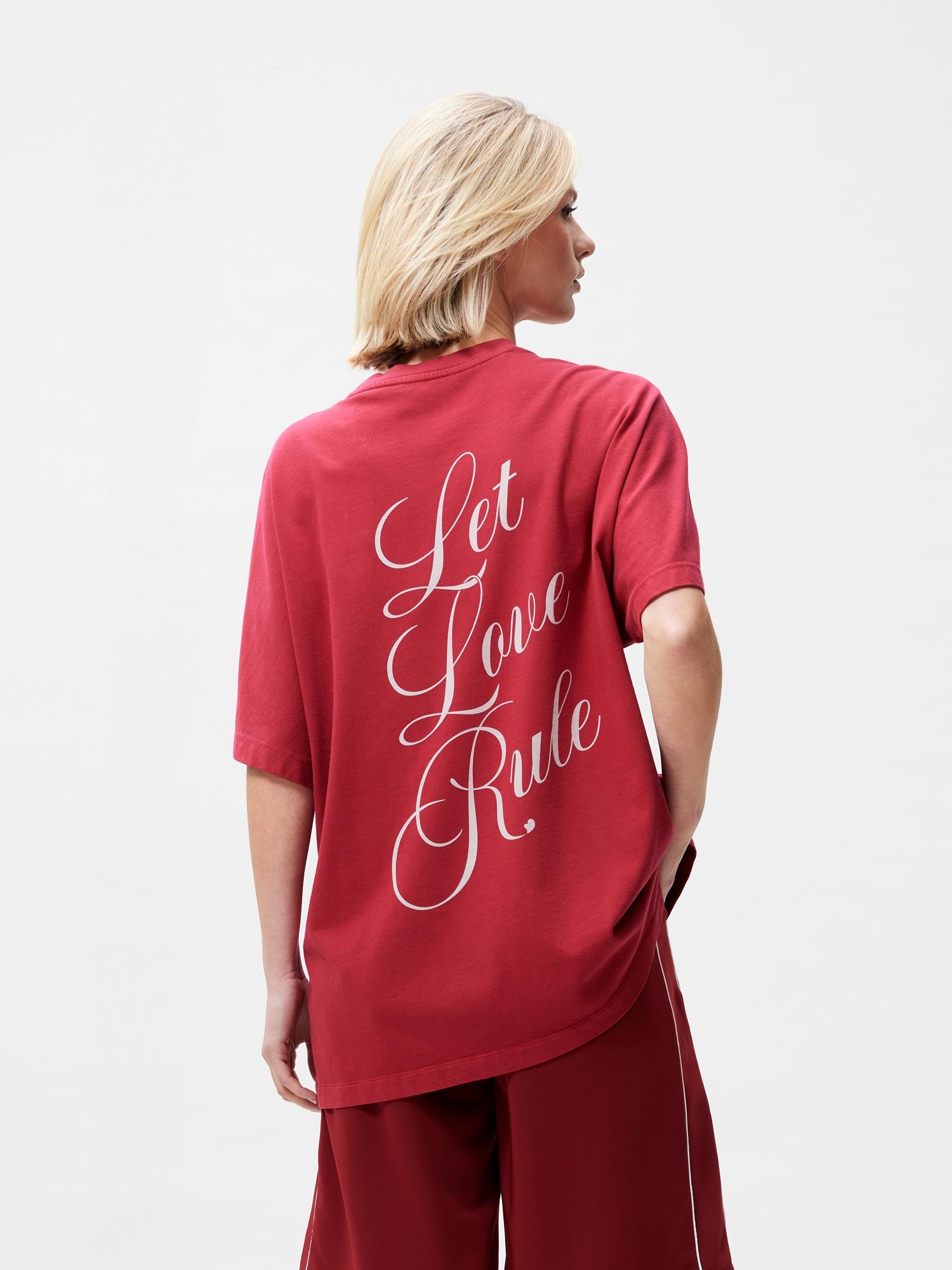 Oversized Tshirt met backprint | Rhubarb