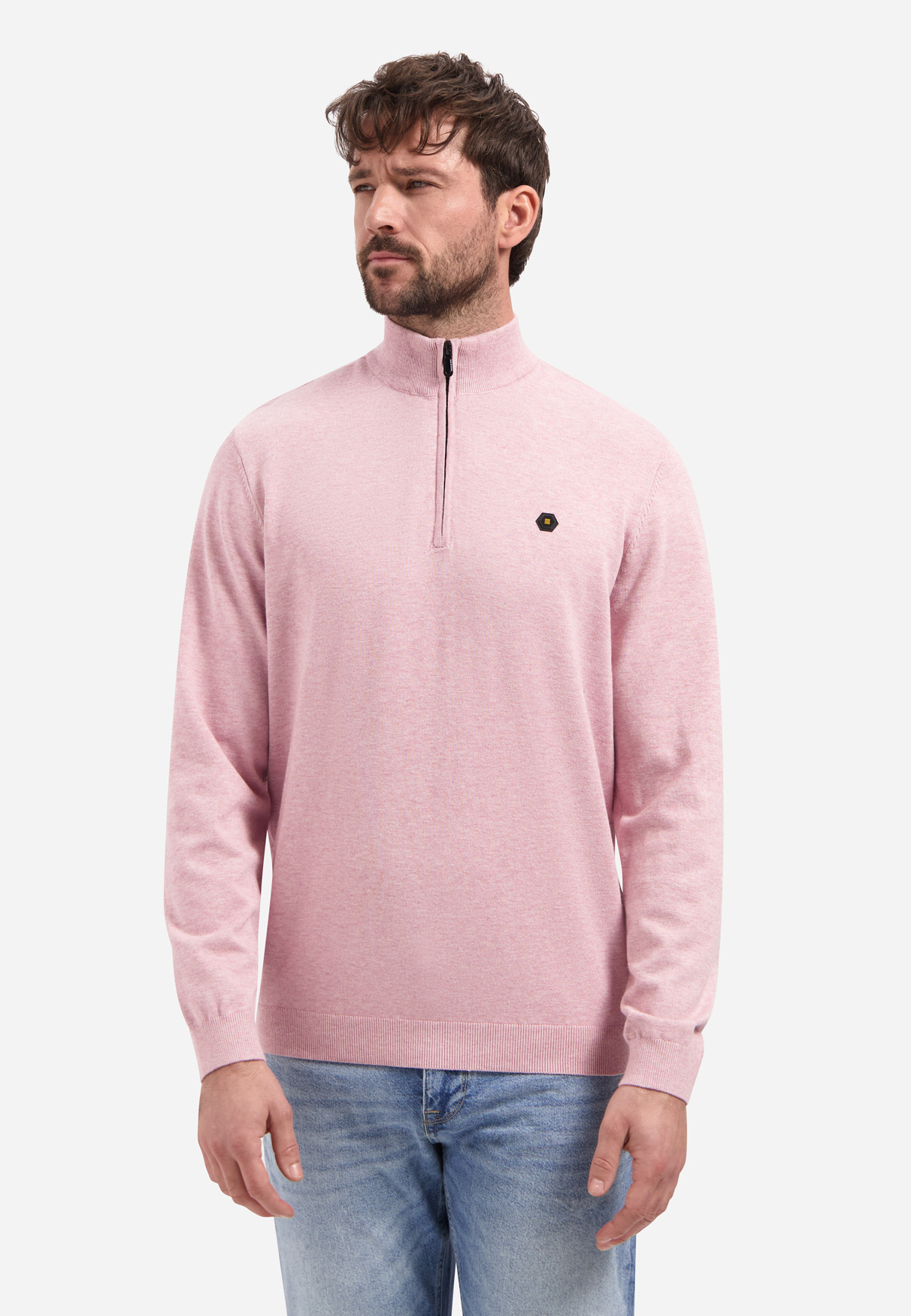 No Excess Half Zip Pullover Melange Light Mauve (31210195SN - 346)