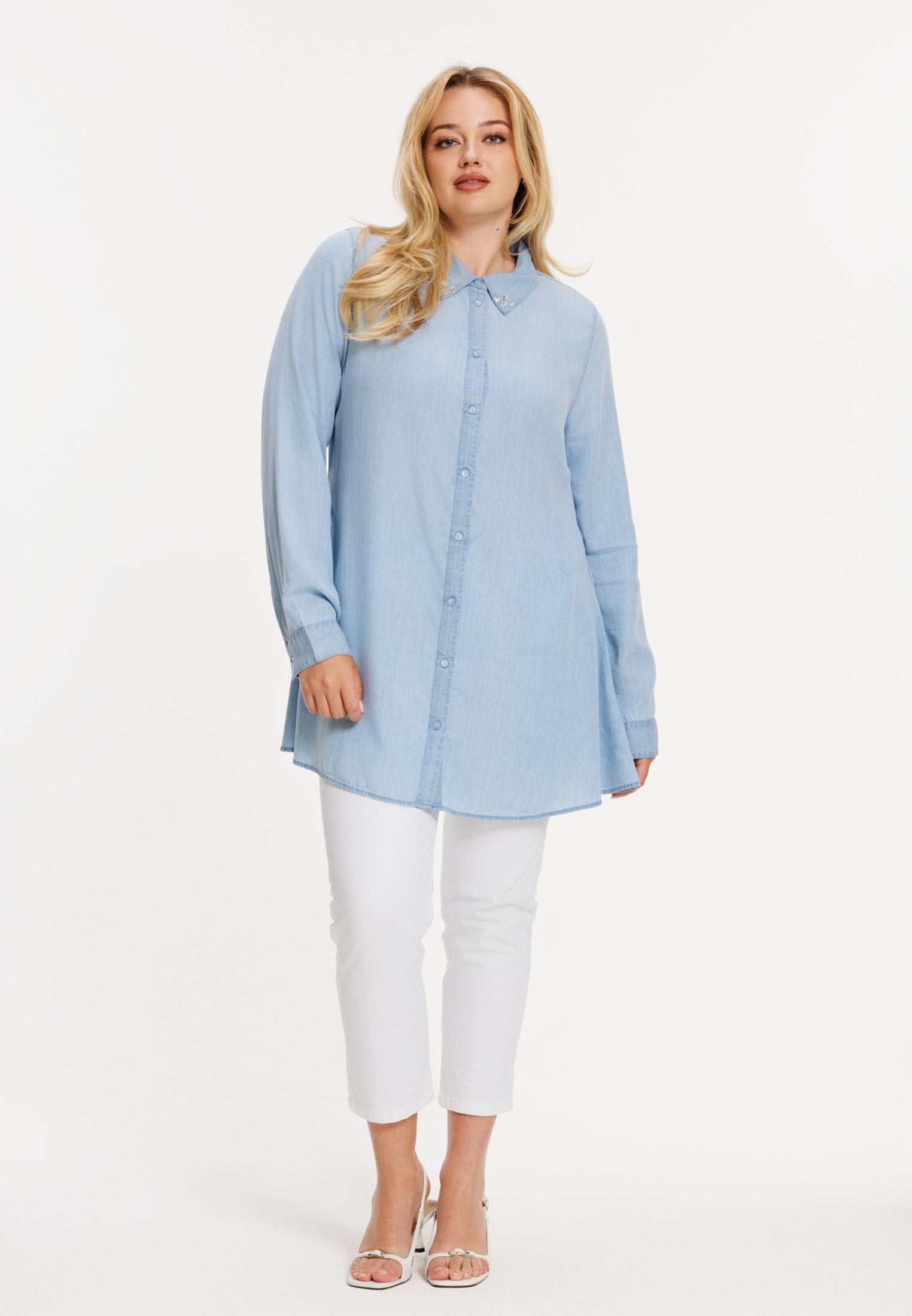 Blouse met strass INDIGO LYOCELL