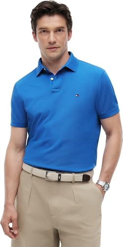 Tommy Hilfiger Herren Poloshirt Kurzarm 1985 Regular Fit, Blau (Blue Orbit), XL