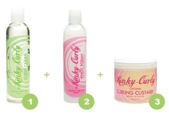 Kinky Curly Come Clean & Knot Today & Curling Custard (8oz each)