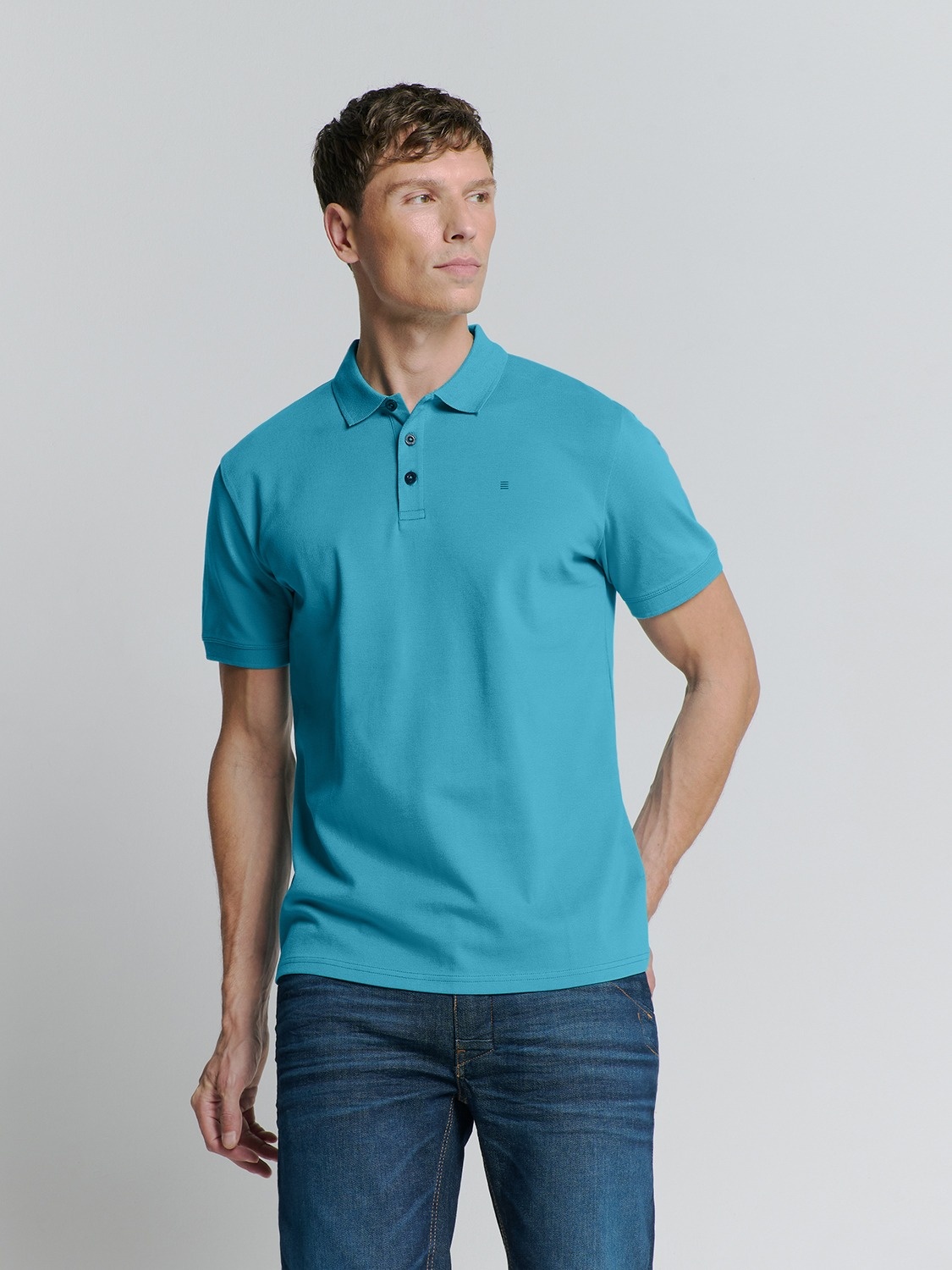 No Excess Polo Pique Solid Stretch Seablue (27390260SN - 039)