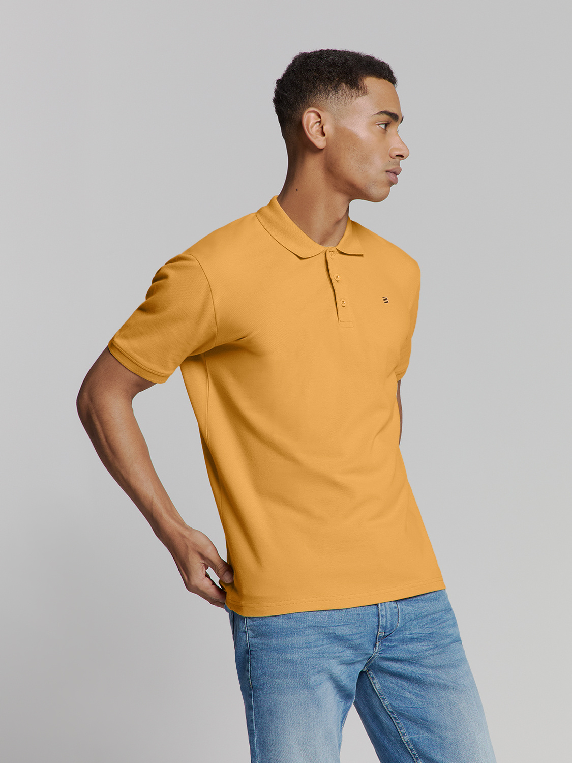 No Excess Polo Pique Solid Stretch Yellow (27390260SN - 070)