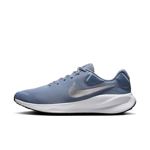Nike Revolution 7 Straßenlaufschuh für Herren, Ashen Slate/Metallic Silver-White, FB2207-403, 46 EU (12 US)