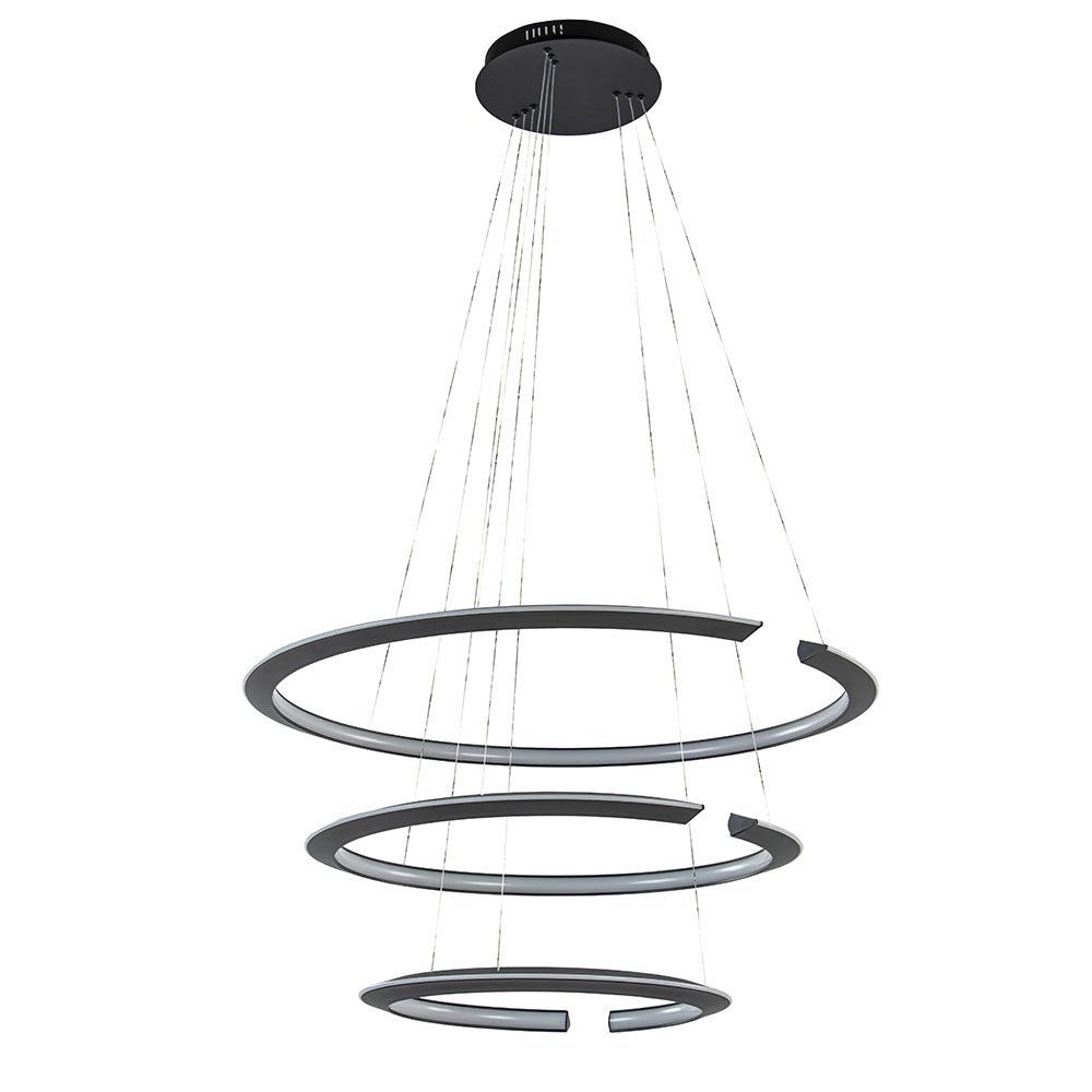 LED hanglamp ringen mat zwart