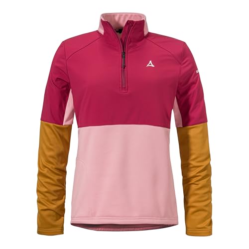Schöffel Damen Jersey Style Salza WMS, schnelltrocknendes Fahrradtrikot mit Rückentasche, wärmendes MTB Jersey, Funktionsshirt mit integriertem Brillentuch, Viola, 36