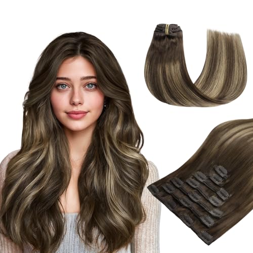 hotbanana Clip In Extensions Echthaar 35cm Haarverlängerung 120g 7 Stück