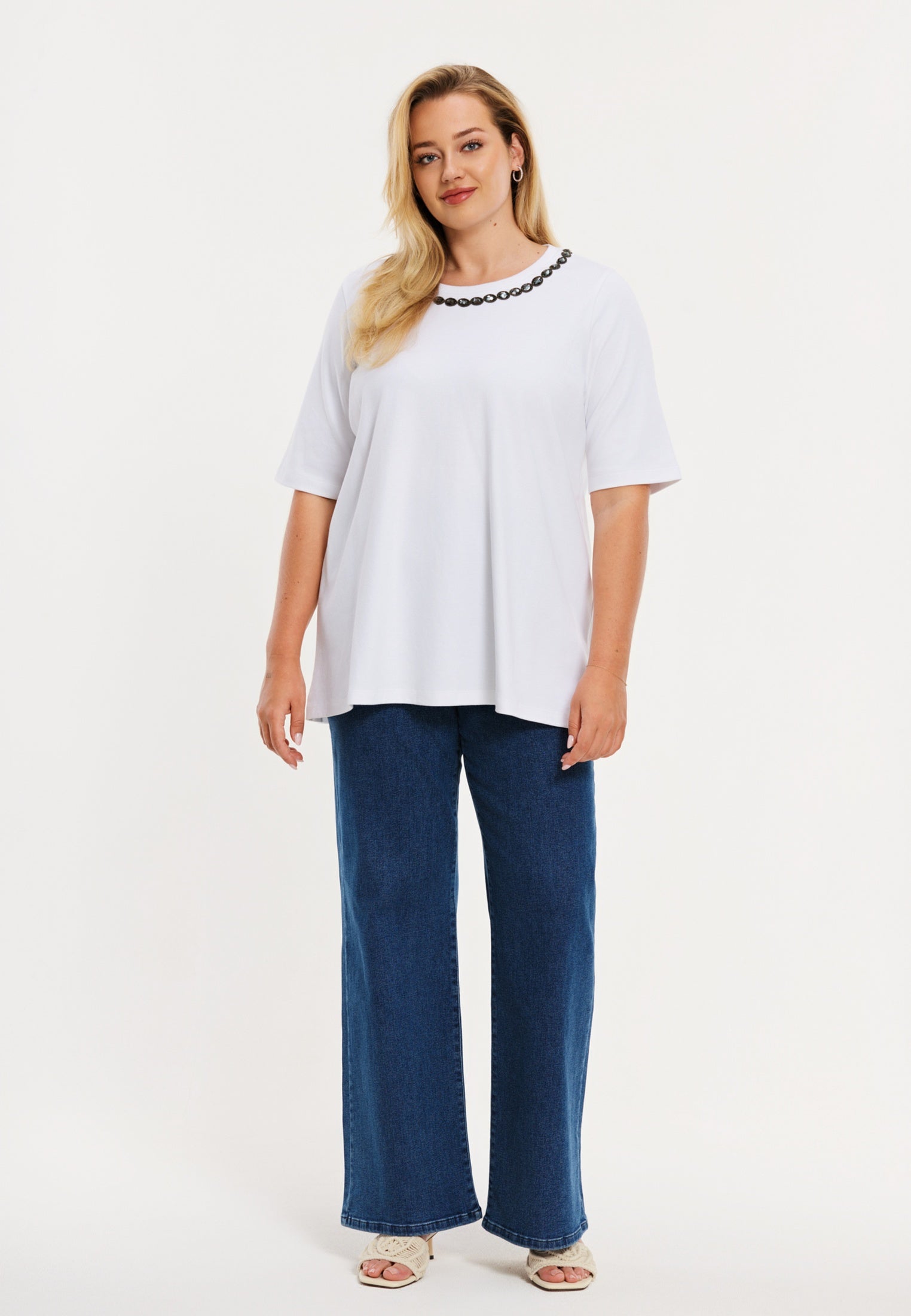 T-shirt met stenen COTTON
