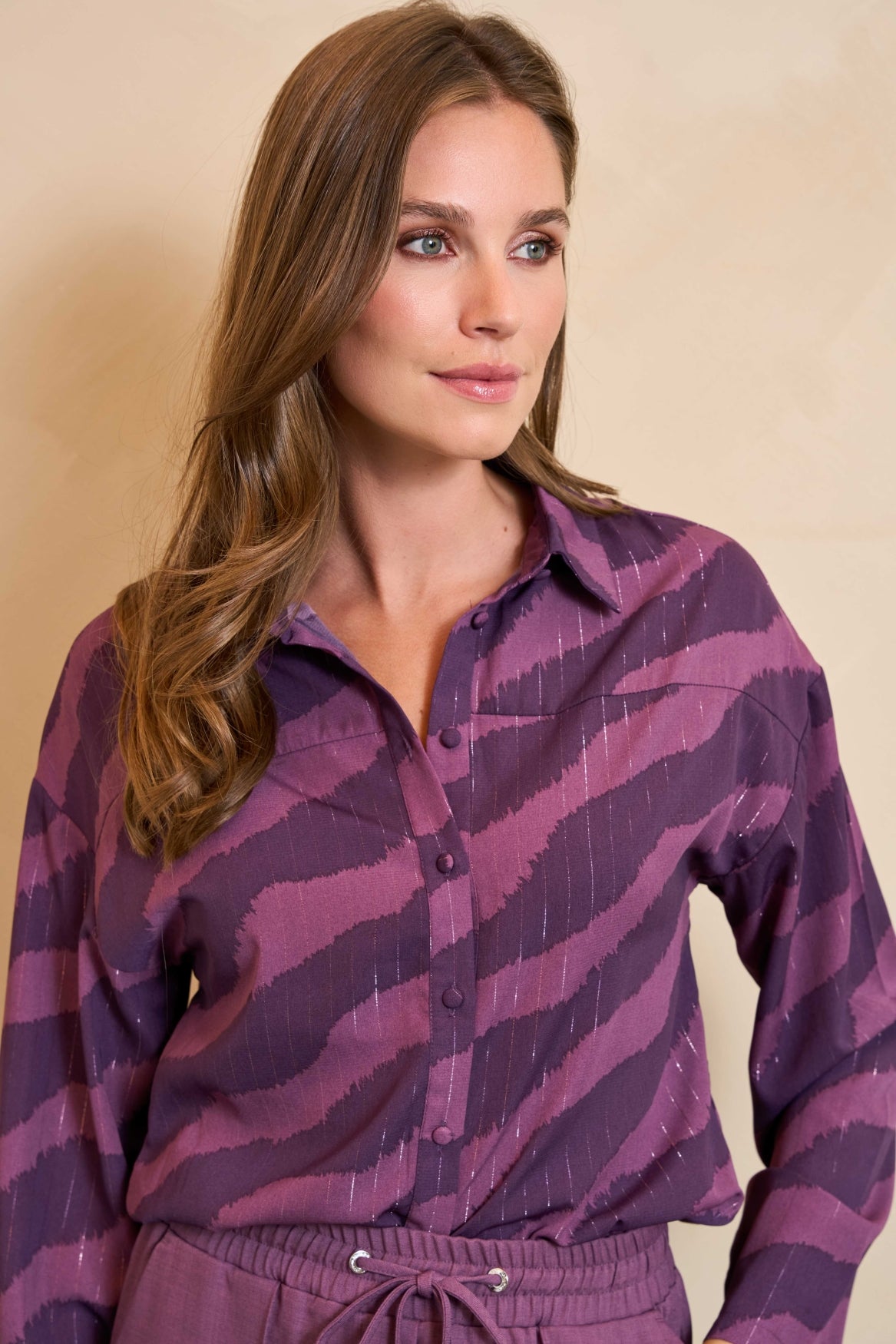 Blouse Tova | Purple Faded Stripe