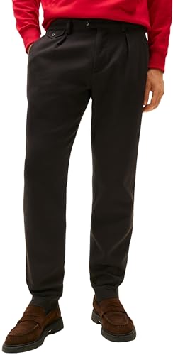 Tommy Hilfiger Herren Stoffhose Harlem Brushed Twill Tapered Fit, Schwarz (Black), 33W/28L