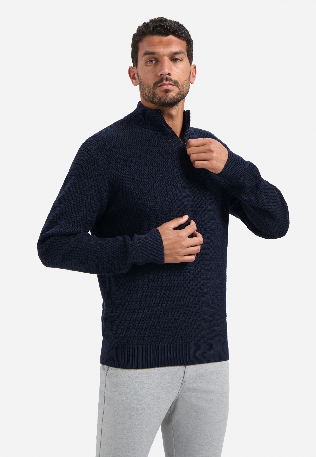 No Excess Pullover Half Zipper 2 Coloured Melange Night (29230904SN - 078)
