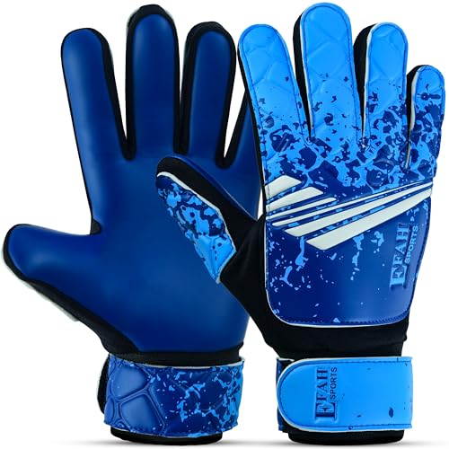 EFAH SPORTS Fußball-Torwarthandschuhe für Jungen, Kinder, Jugendliche, Fußball-Torwarthandschuhe mit super griffigen Handflächen