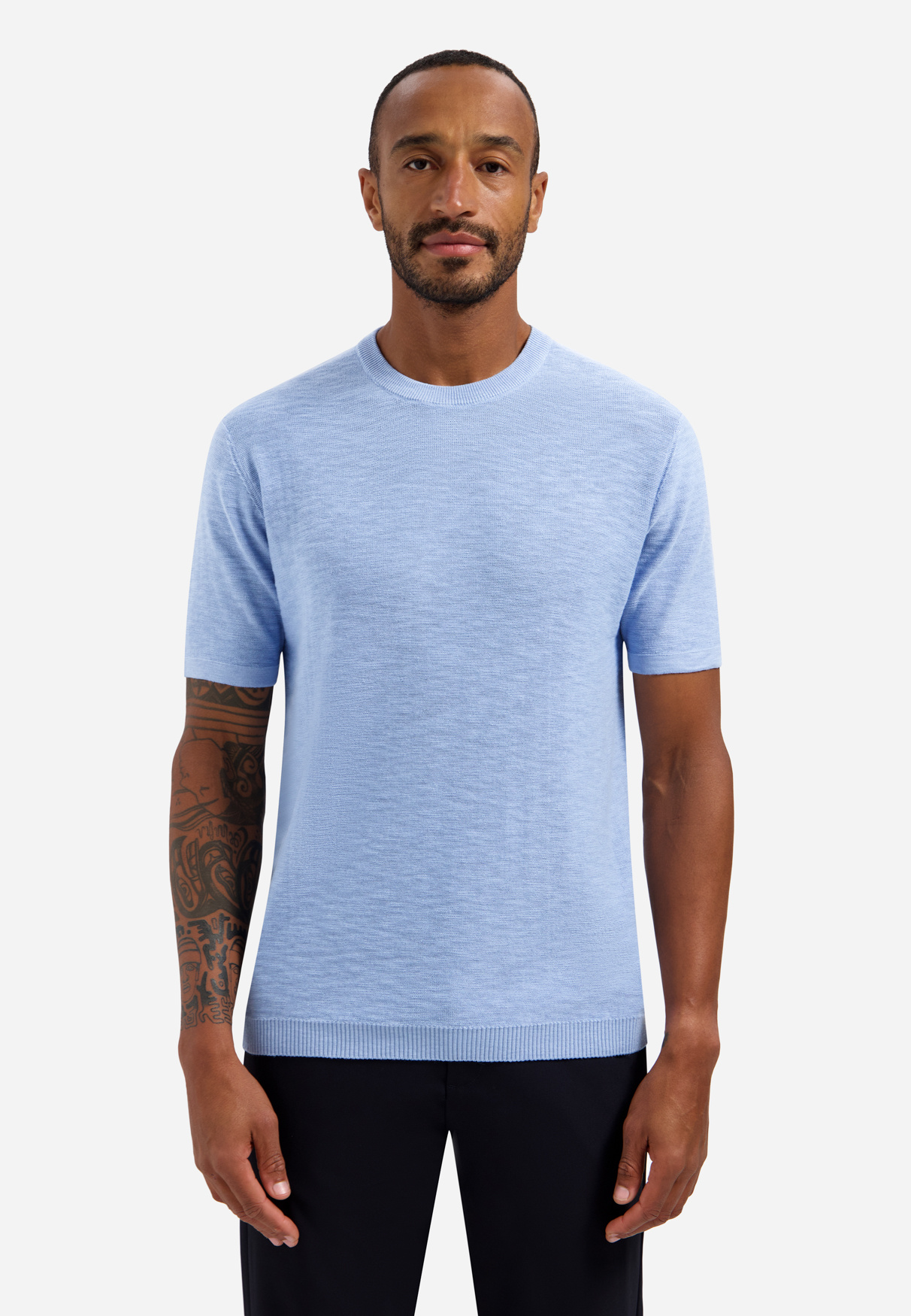 No Excess Pullover Short Sleeve Crew Neck Slub Blue (31240262SN - 030)
