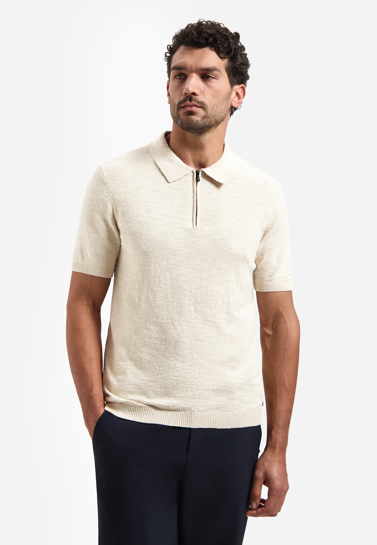 No Excess Pullover Short Sleeve Polo Zip Frote Desert (31220243 - 045)