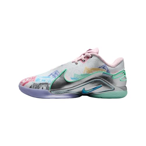 Nike Lebron XXII Currency Basketballschuhe (FZ1097-100, weiß/grün leuchtend/rosa Schaumstoff/Baltic Blue), Weiß/Grün leuchtend/Pink Foam/Baltic Blue, 44 EU