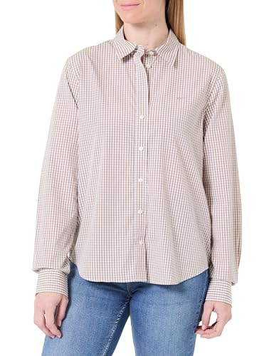 GANT Damen Reg Poplin Gingham Shirt Bluse, Beige, 40 EU