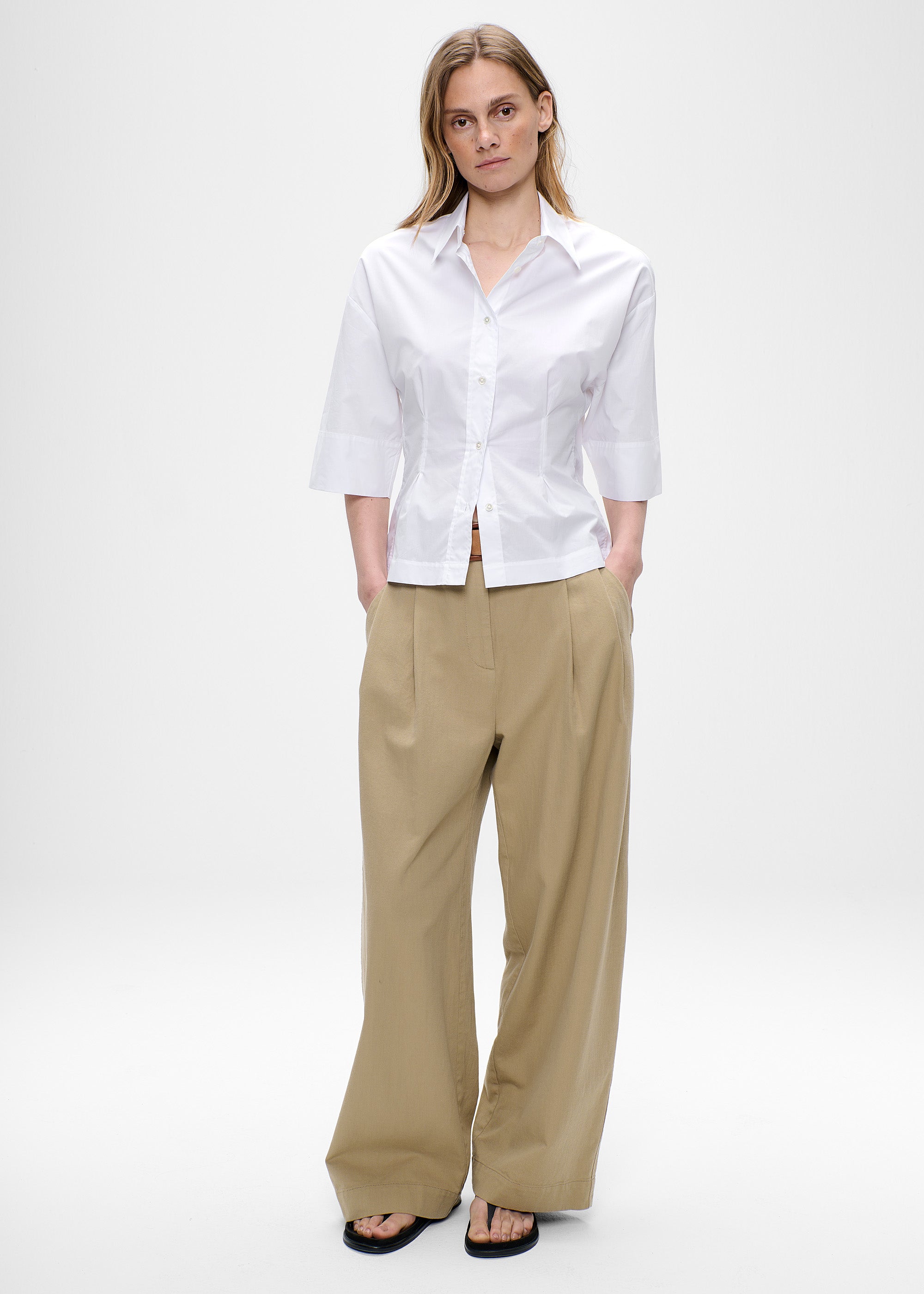 POPLIN WAISTED SHIRT