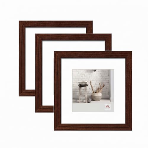 walther design Bilderrahmen nussbaum 30x30 cm 3er Pack Home Holzrahmen HO330N3