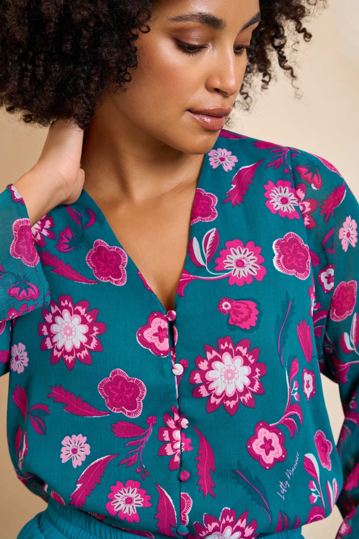 Blouse Meva | Silver Flower