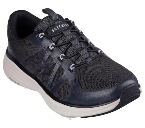 Skechers D'lux Comfort 2.0 Victory Damen-Sneaker, Schwarzes Netzgewebe mit Lavendelbesatz, 39 EU