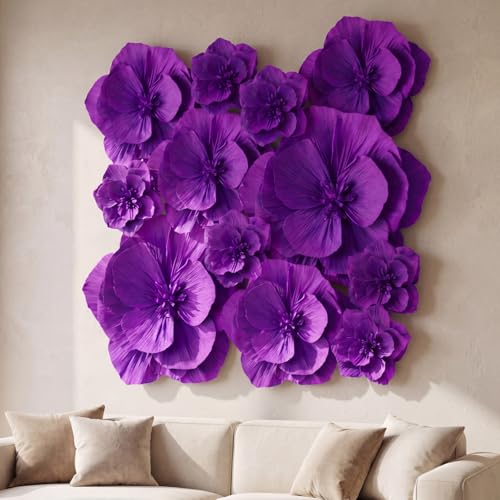 Humyoun Riesige künstliche Papierblumen, große Papierblume, handgefertigt, Wandhintergrund, Dekoration für Weihnachten, mexikanische Hochzeit, Abschlussfeier, Brautparty, Geburtstagszubehör