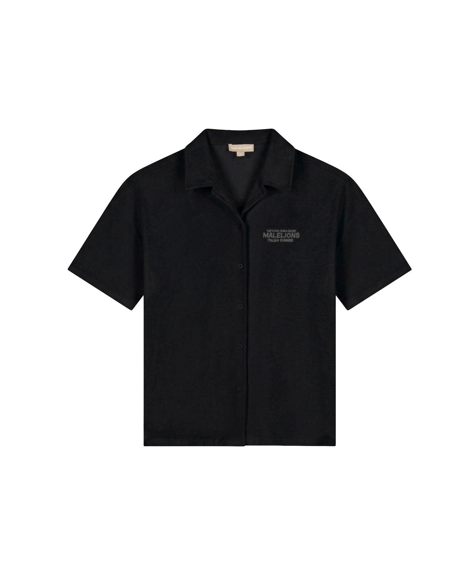 Malelions Women Italian Summer Towelling Shirt | Black