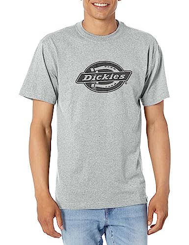 Dickies Herren-T-Shirt, kurzärmelig, schweres Logo, Meliert, grau, XL/Tall