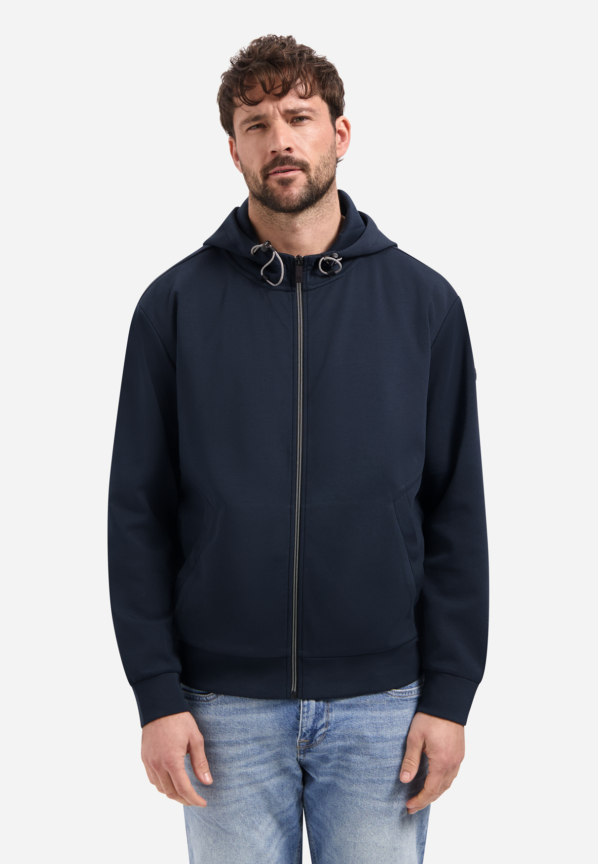 No Excess Sweat Vest Full Zipper Hooded Interlock Night Navy (31100102 - 078)