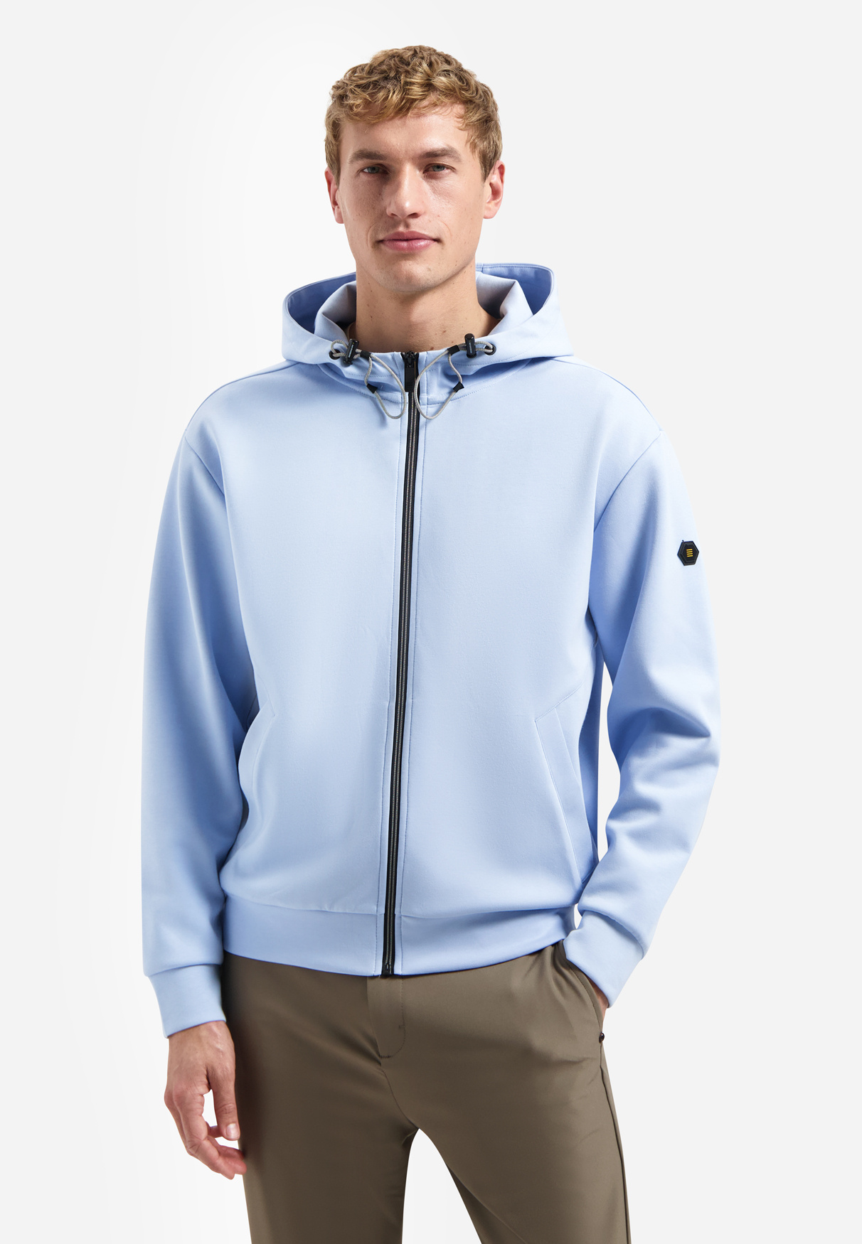 No Excess Sweat Vest Full Zipper Hooded Interlock Blue (31100102 - 030)