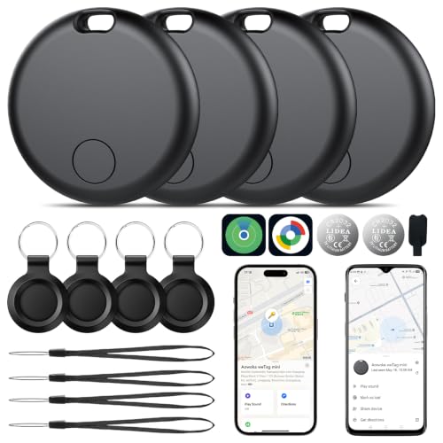 2026 Upgrade Dual System Air Tracker 4er Pack | Bluetooth Smart Tag für Android & iOS – Kompatibel mit Apple Find My & Google Find Hub | Schlüssel Finder, Geldbörsen Tracker
