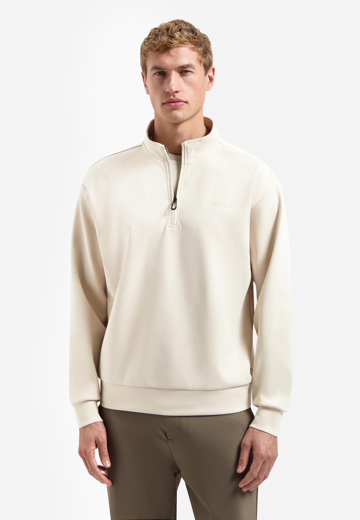 No Excess Sweater Half Zip Interlock Desert (31100103 - 045)