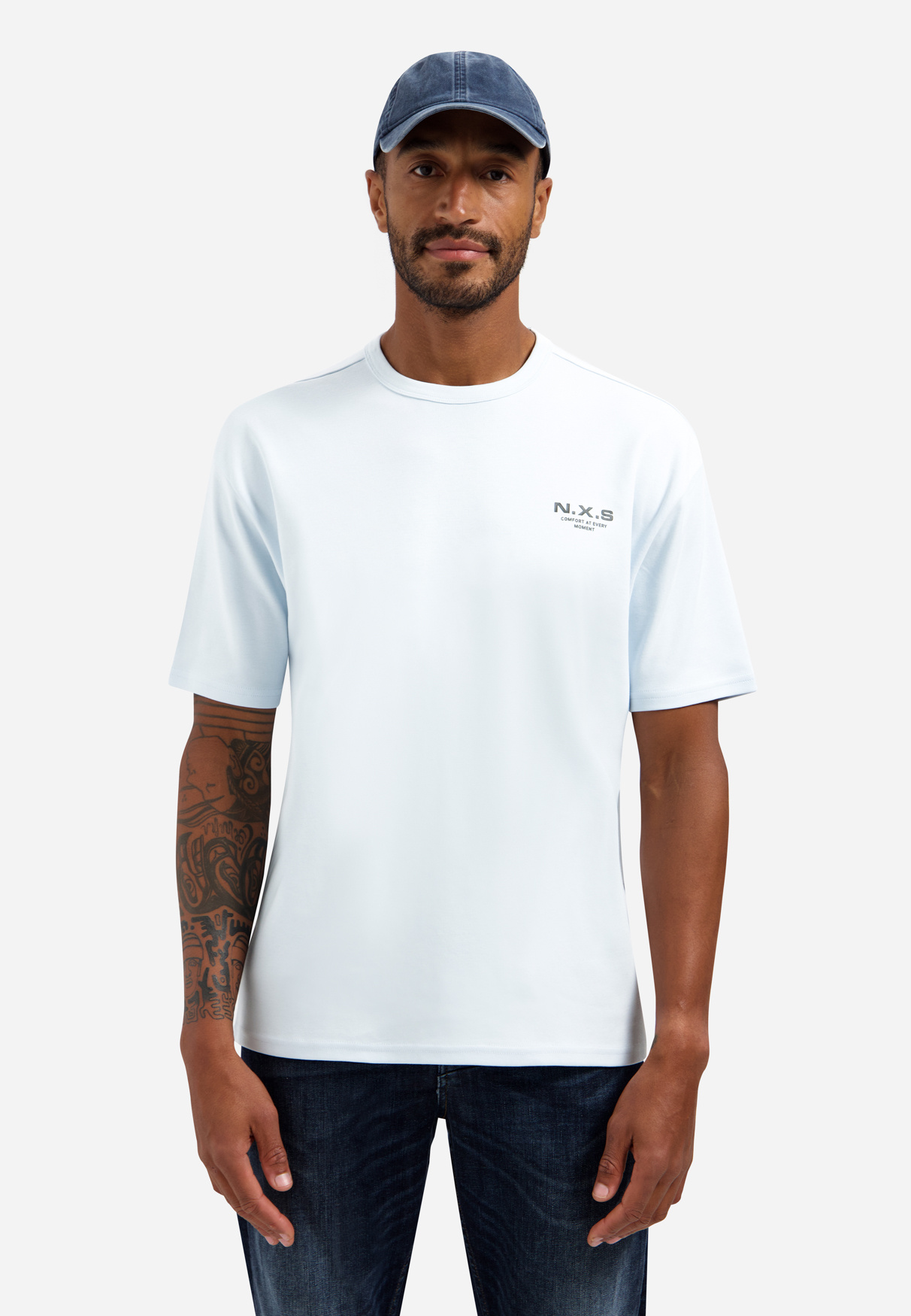 No Excess T-Shirt Crewneck Heavy Interlock Artwork Sky (31340212 - 134)