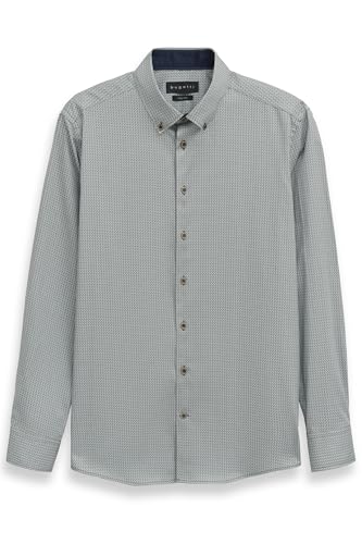 bugatti Herren Hemd Langarm Button-Down-Kragen Baumwolle