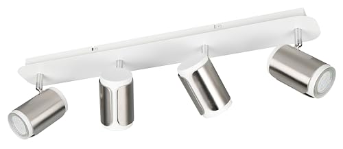 Trio Leuchten Spotleuchte Gillan 814500407, Metall Weiß matt/Nickel matt, exkl. 4x GU10