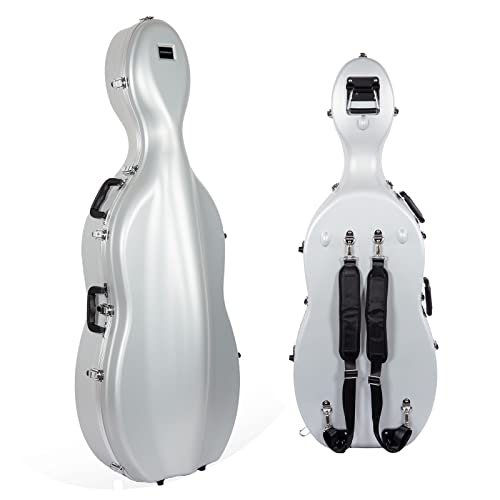 Cello Koffer aus ABS mit Rädern in Silber - sowohl für 4/4 Größe als auch 3/4 Größe