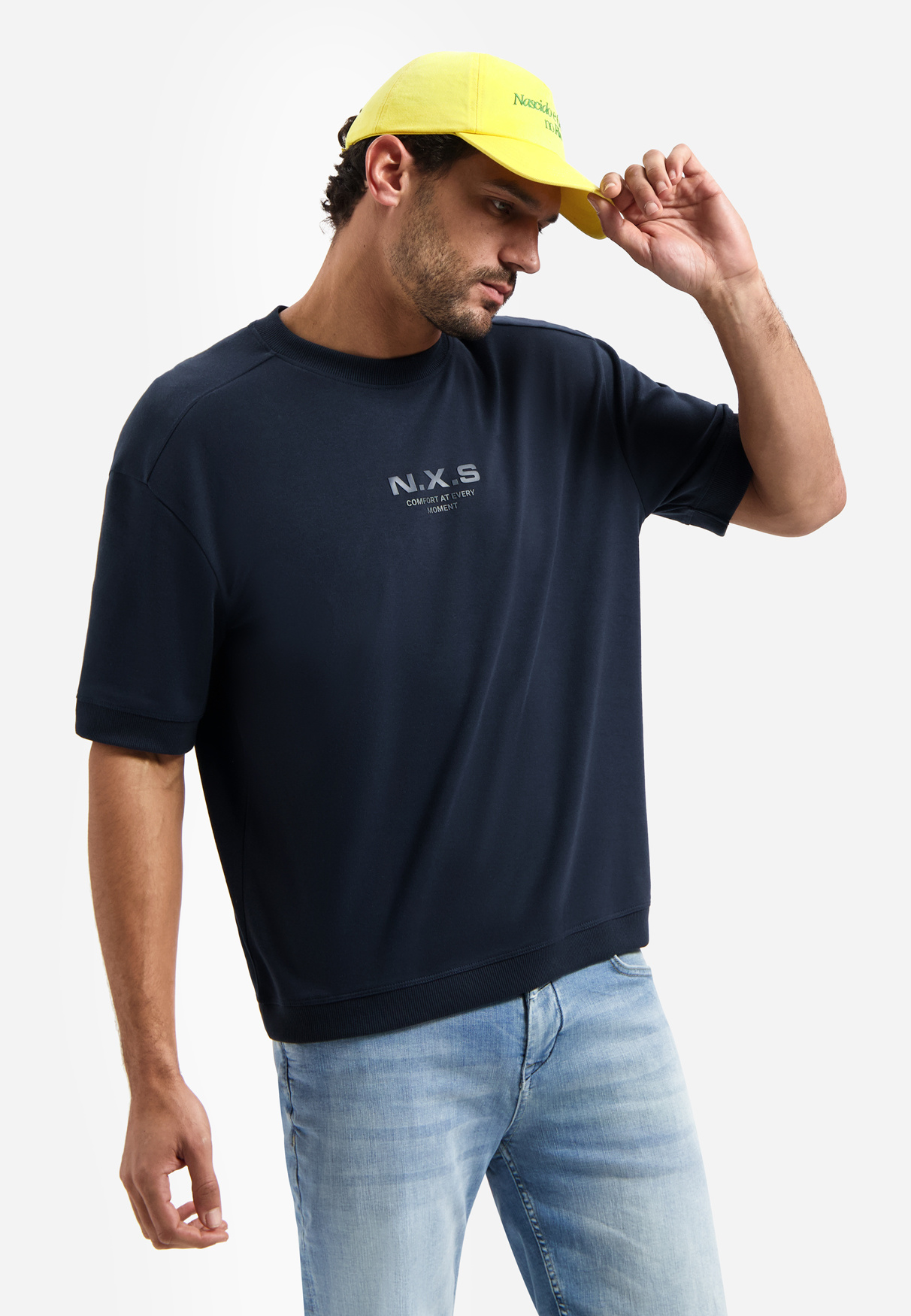 No Excess T-Shirt Crewneck Solid Heavy Interlock Sweat Styling Night (31340281 - 078)