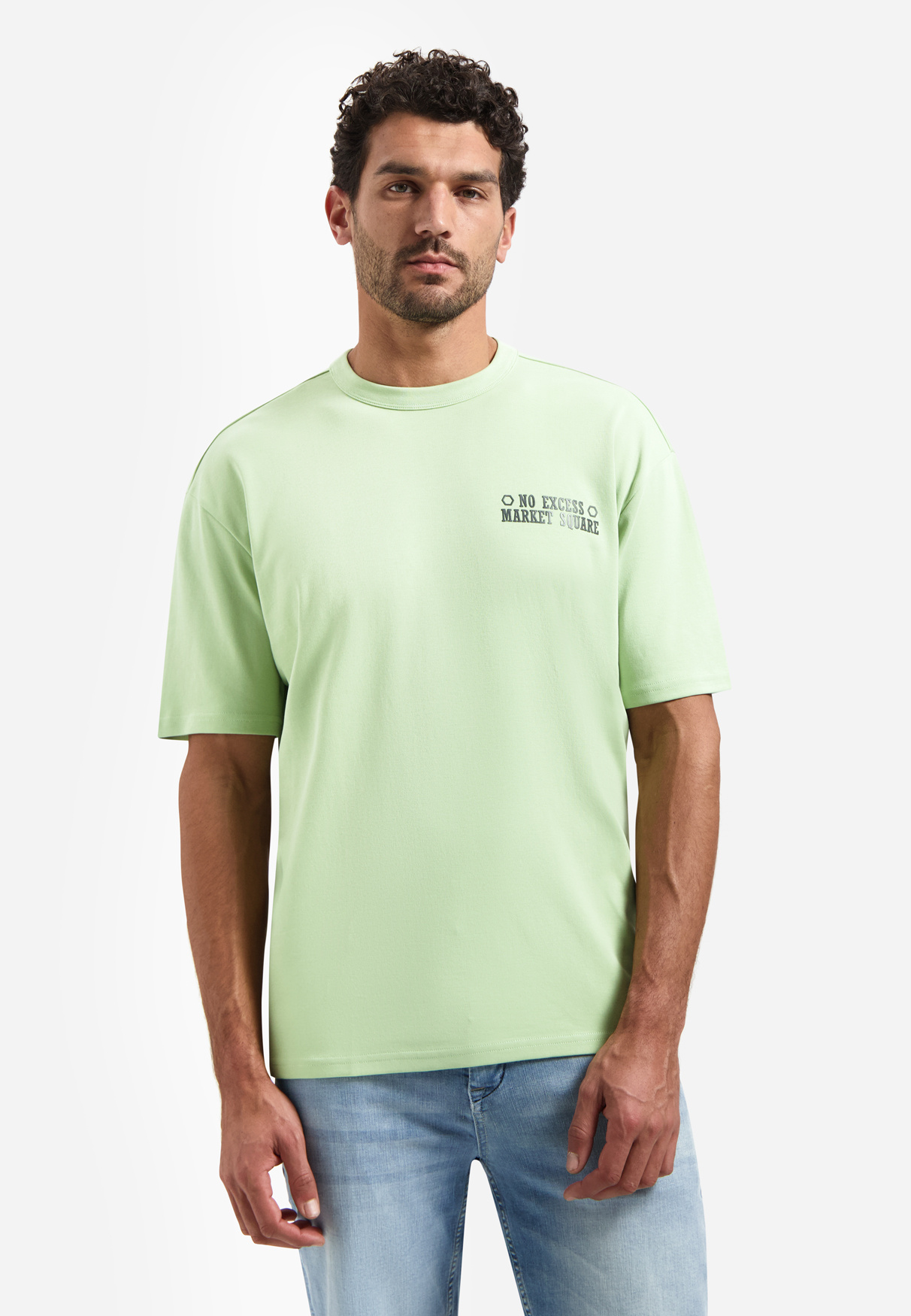 No Excess T-Shirt Crewneck Solid Heavy Interlock Green (31340313 - 050)