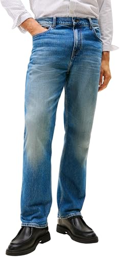 Tommy Hilfiger Herren Jeans Hose Relaxed River Straight Leg, Blau (Sanford Blue), 35W/30L