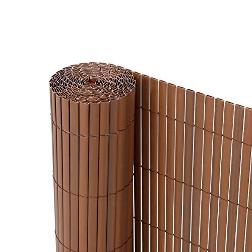 Ribelli® PVC Sichtschutzmatte Sichtschutzzaun Sichtschutz Zaun Balkon Windschutz (160 x 1000 cm, Braun)