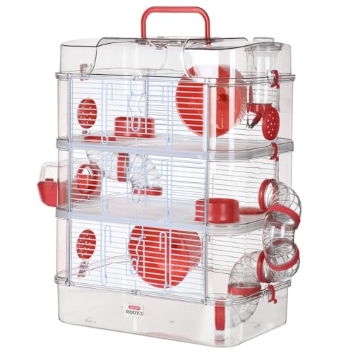 Zolux Käfig für Hamster, Mäuse, Rennmäuse RODY 3" Trio, Long 41 cm x larg 27 cm x haut 53 cm.