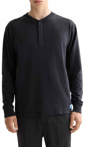 Scotch & Soda Herren Slub Henley T-Shirt Ls, Meteorit 021, M