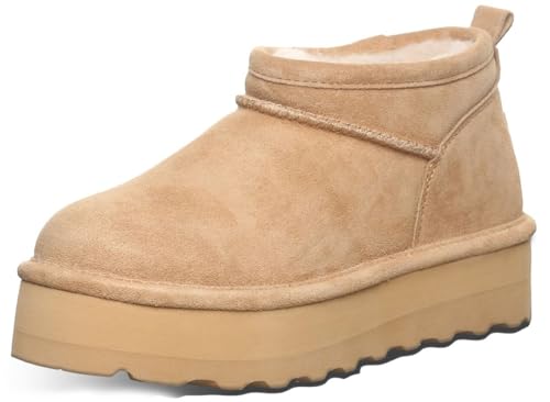 BEARPAW Damen Retro Super Shorty Boot | Damen Stiefelette | Damen Schlupfstiefel | Bequemer Winterstiefel | Mehrere Farben und Größen, Eiskaffee, 7